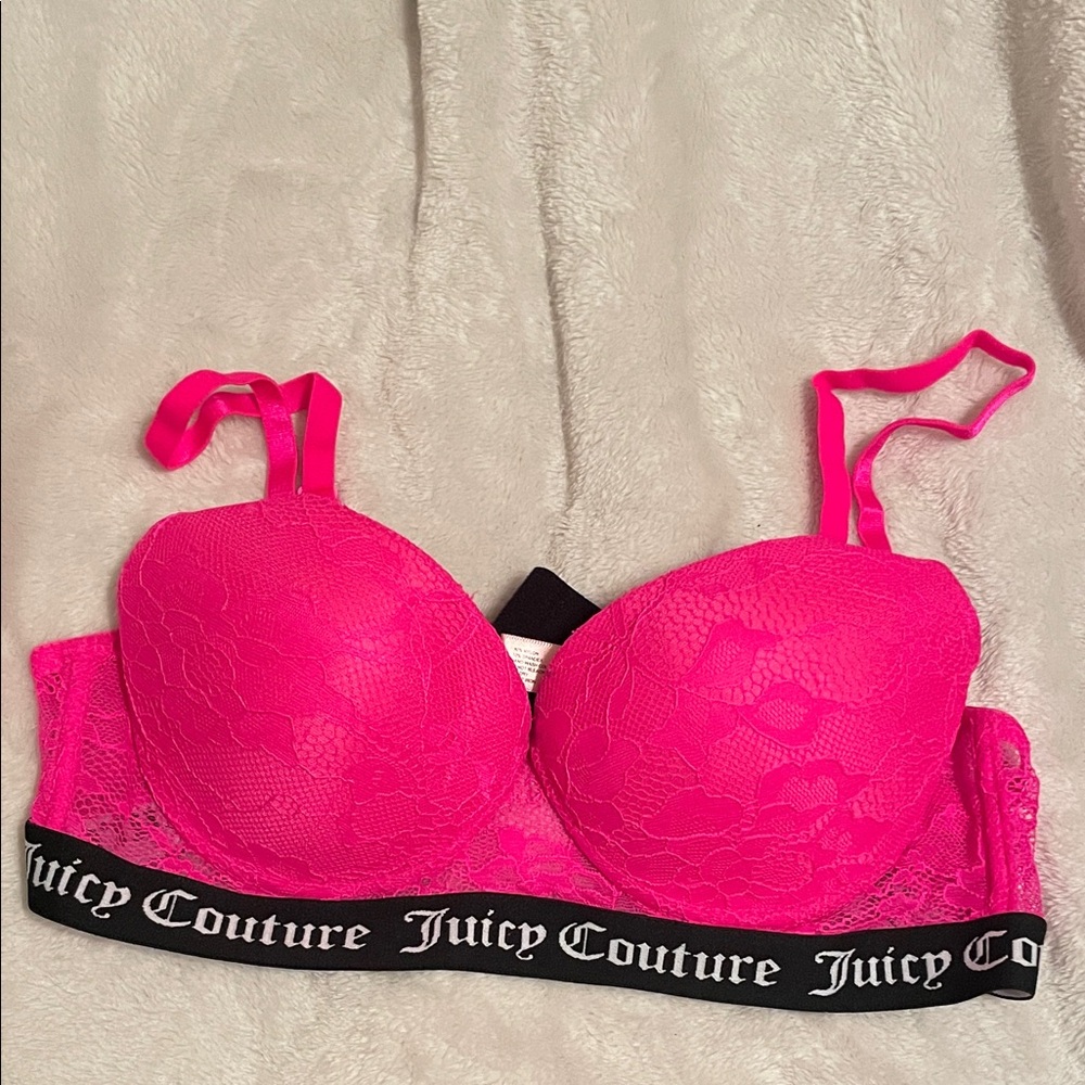 Juicy Couture Hot Pink Lace Bra